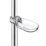 510120-Porte-savon pour barre de douche, coulissant clipsable, transparent