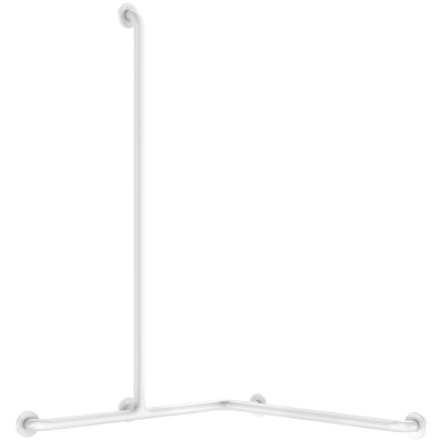 Barre de douche d'angle avec remontée verticale Nylon blanc antibact.